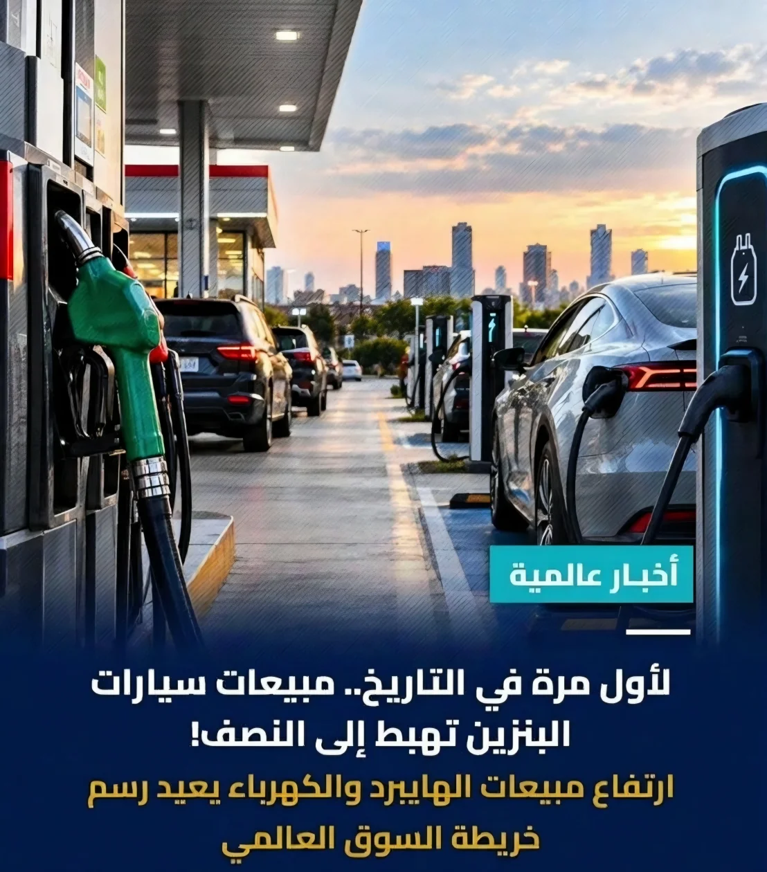 عهد البنزين يتراجع.. لأول مرة السيارات التقليدية تفقد الأغلبية عالمياً!